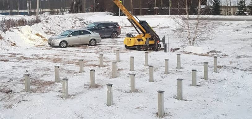 Фундамент на забивных ЖБ сваях
