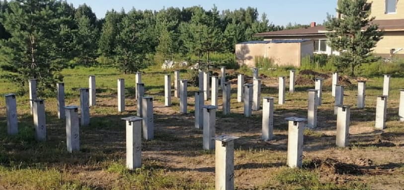 Фундамент на забивных ЖБ сваях